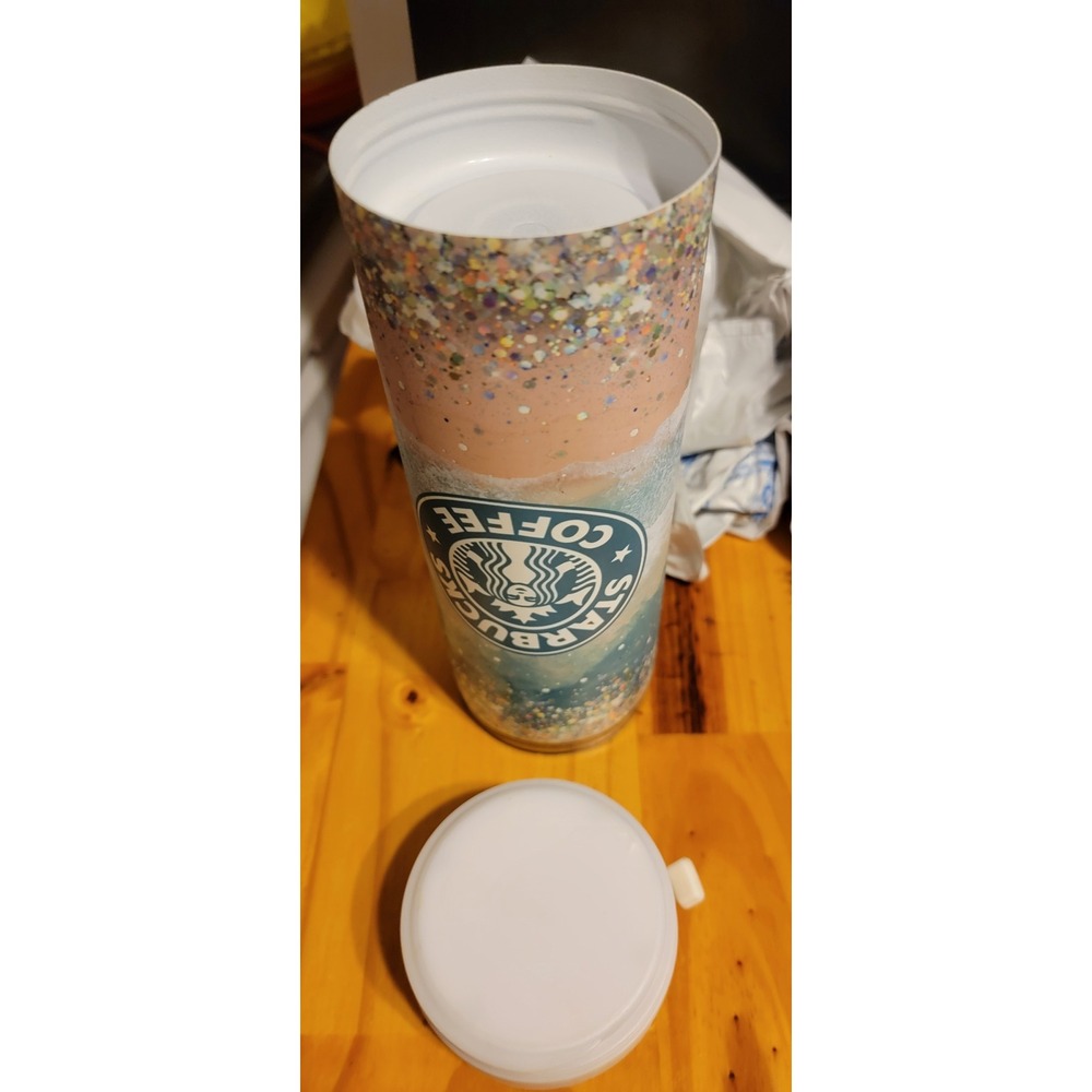 HOGG 20oz Starbucks Beach Glitter Tumbler with Built-in Bluetooth Speaker Base - Picture 9 of 13